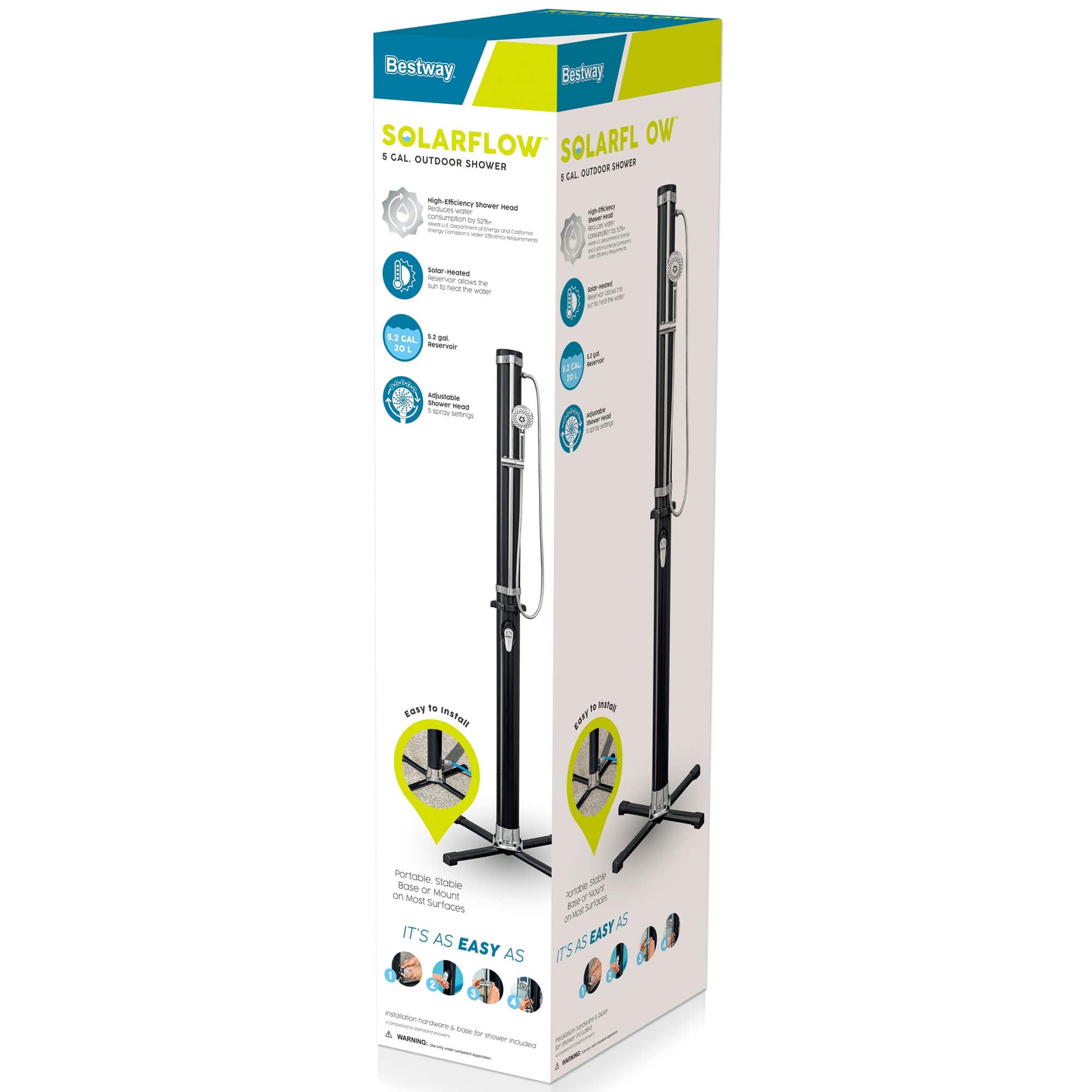 Bestway SolarFlow 5gal. Outdoor Oversized Shower Head & Stand